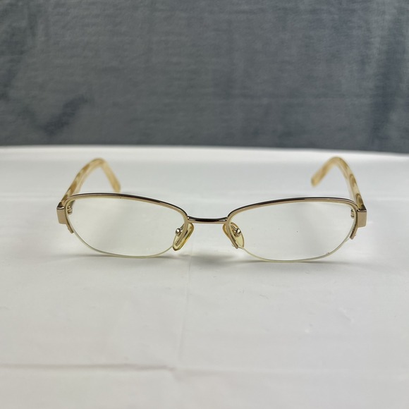 ANNE KLEIN AK9081 485 Eyeglasses Frame Only Half Rim 50-17-135 Gold/Ivory White - Picture 2 of 16